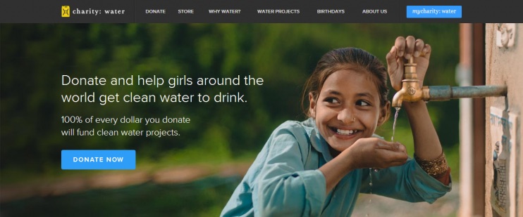 call-to-action-nonprofit-charity_water ไอเดีย การตลาด การกุศล ไม่แสวงผลกำไร