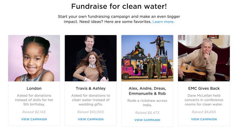 charitywater-fundraising-ideas ไอเดีย การตลาด การกุศล ไม่แสวงผลกำไร