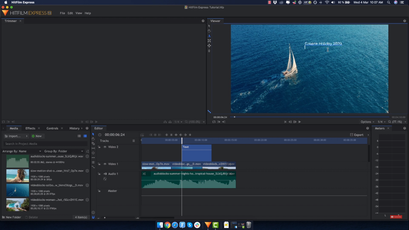 Hitfilm Express โปรแกรมทำวิดีโอ Windows และ macOS