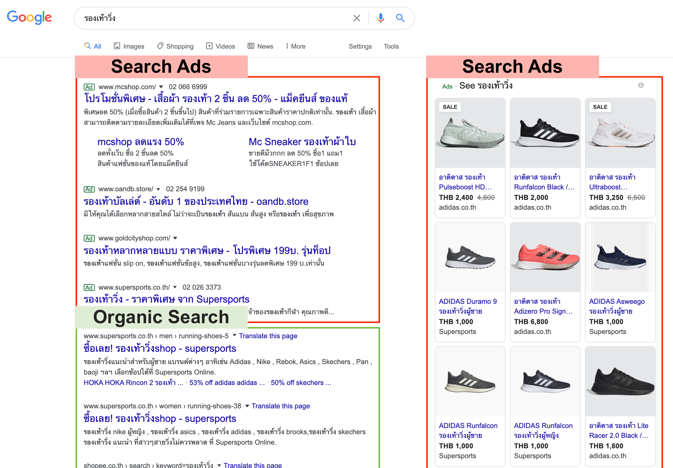 ตัวอย่าง Search Ads