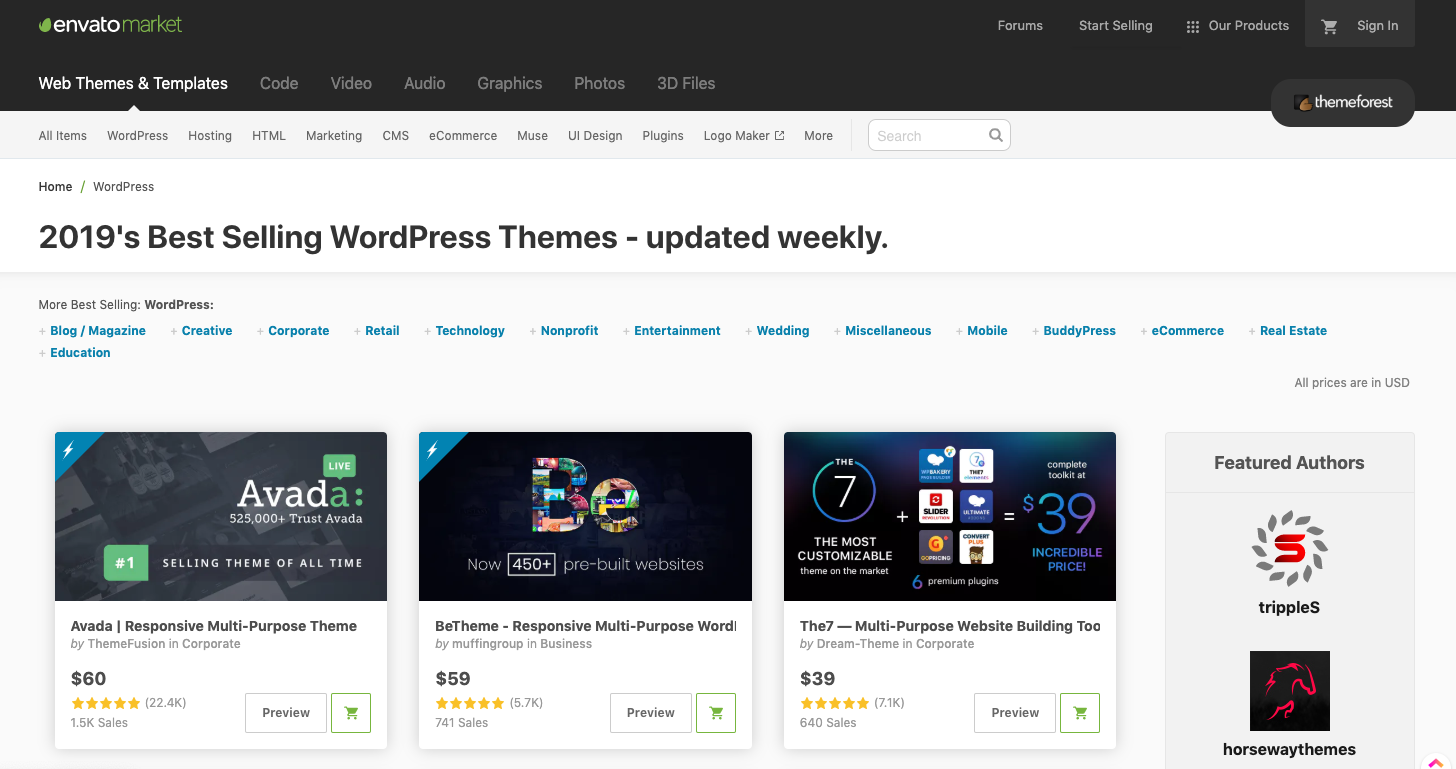 Themeforest เว็บหาธีม WordPress
