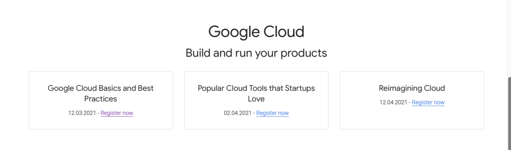 หลักสูตร Google Startup Training สอน Google Cloud