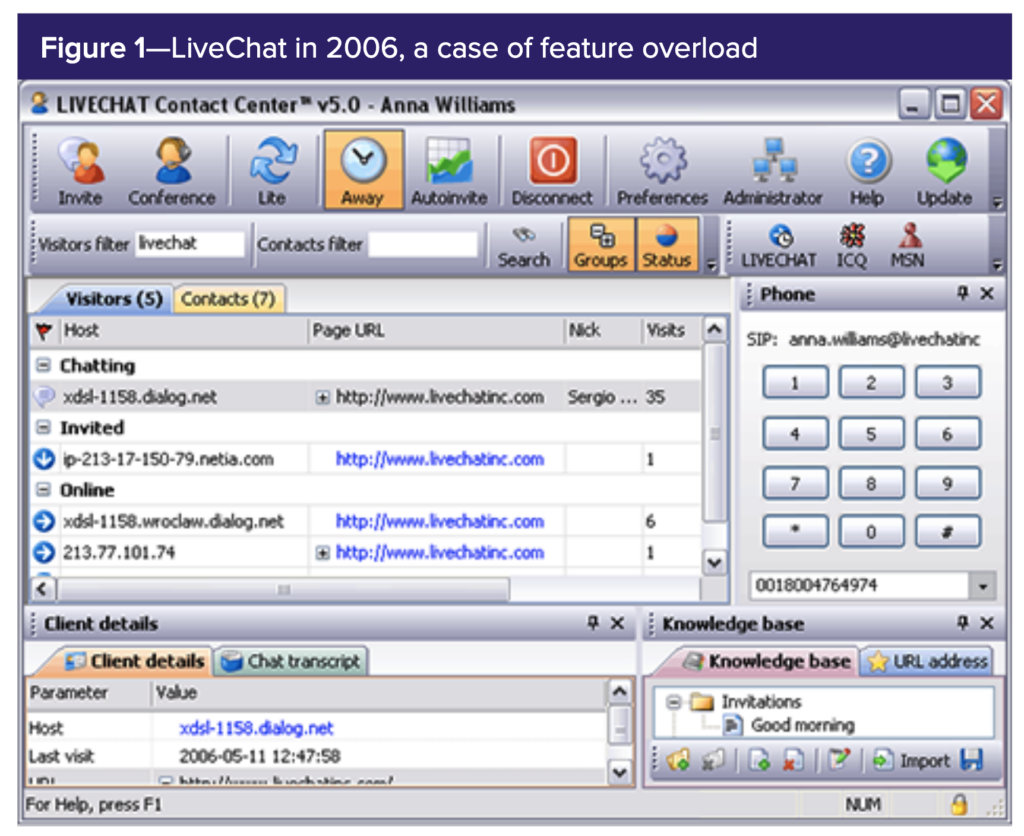 Interface ของ Livechat ช่วงปี 2006